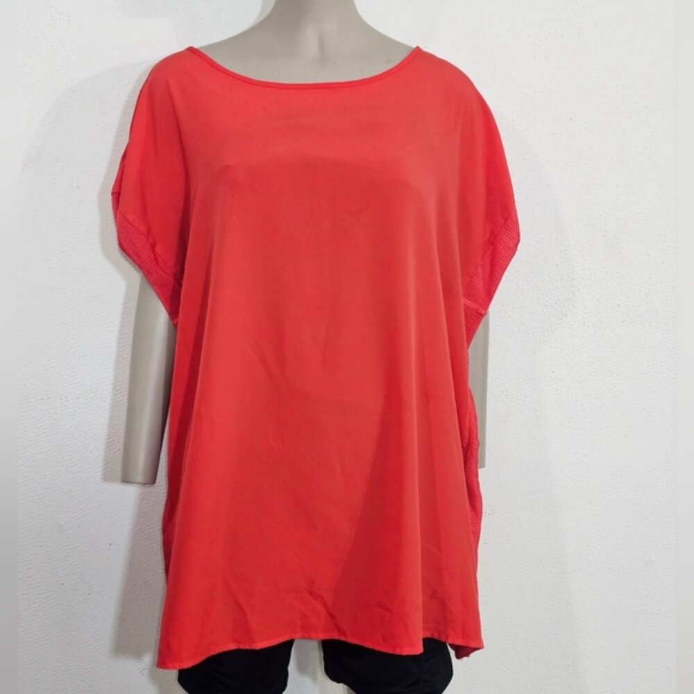 Michael Kors Women's Orange Kaftan Sz L Blouse Top